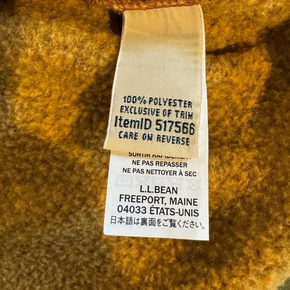 {L.L. Bean} Hybrid Sweater Fleece Sherpa Knit Color Block 3/4 Zip Jacket Coat - Picture 4 of 6